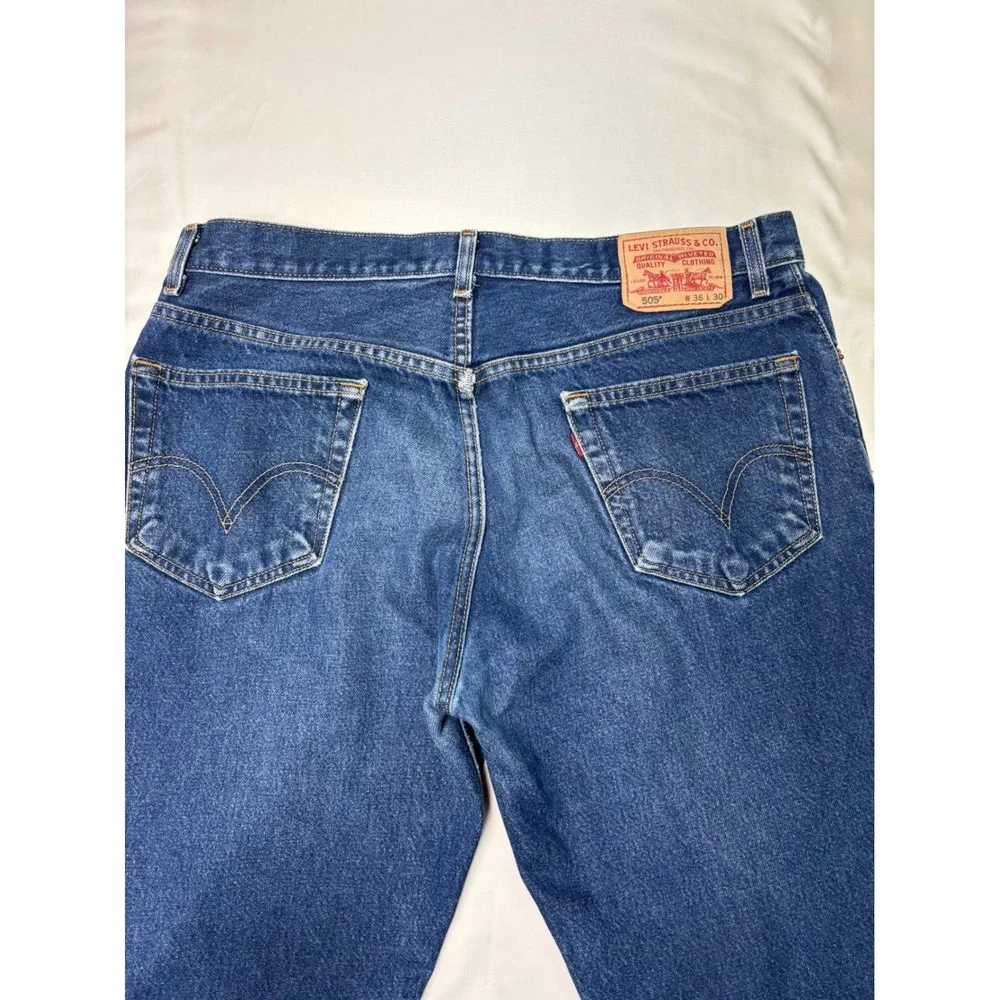 Levi's 505 Regular Fit‎ Jeans W36 L30 Men's Denim Blue Five Pocket Casual